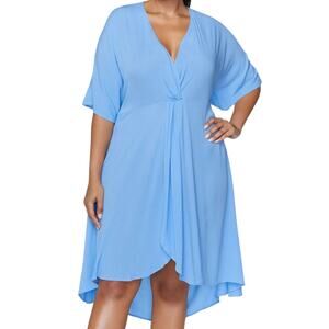 Raisins Women’s Paraiso Twist Cover Up Dress Blue Size 2X